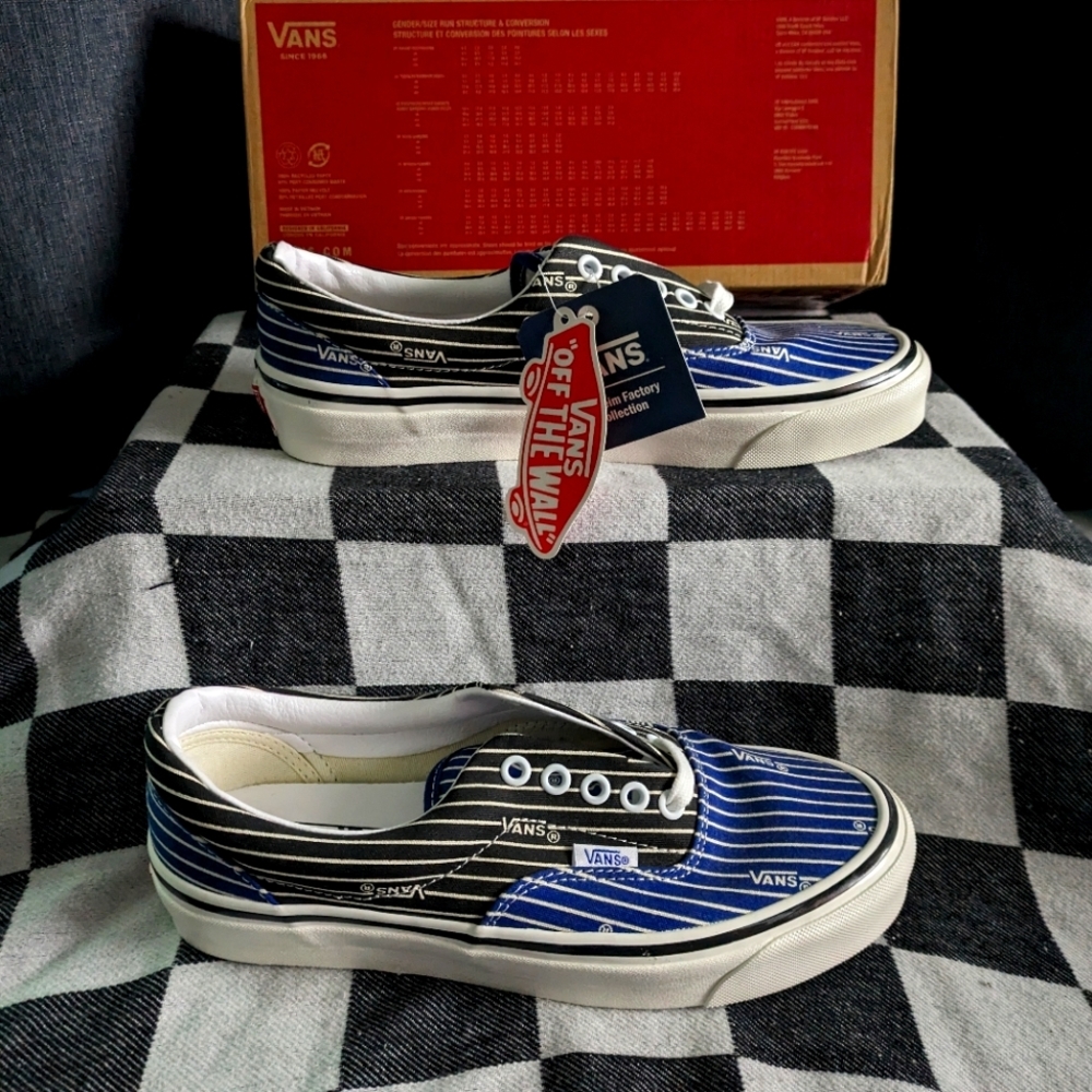 Vans Era 95 DX Anaheim Factory Women 8.5 Black White Blue Logo 1223